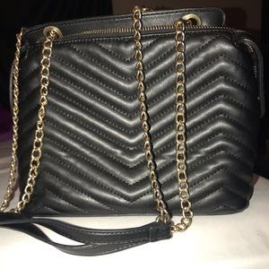 Black Leather with Chains Purse